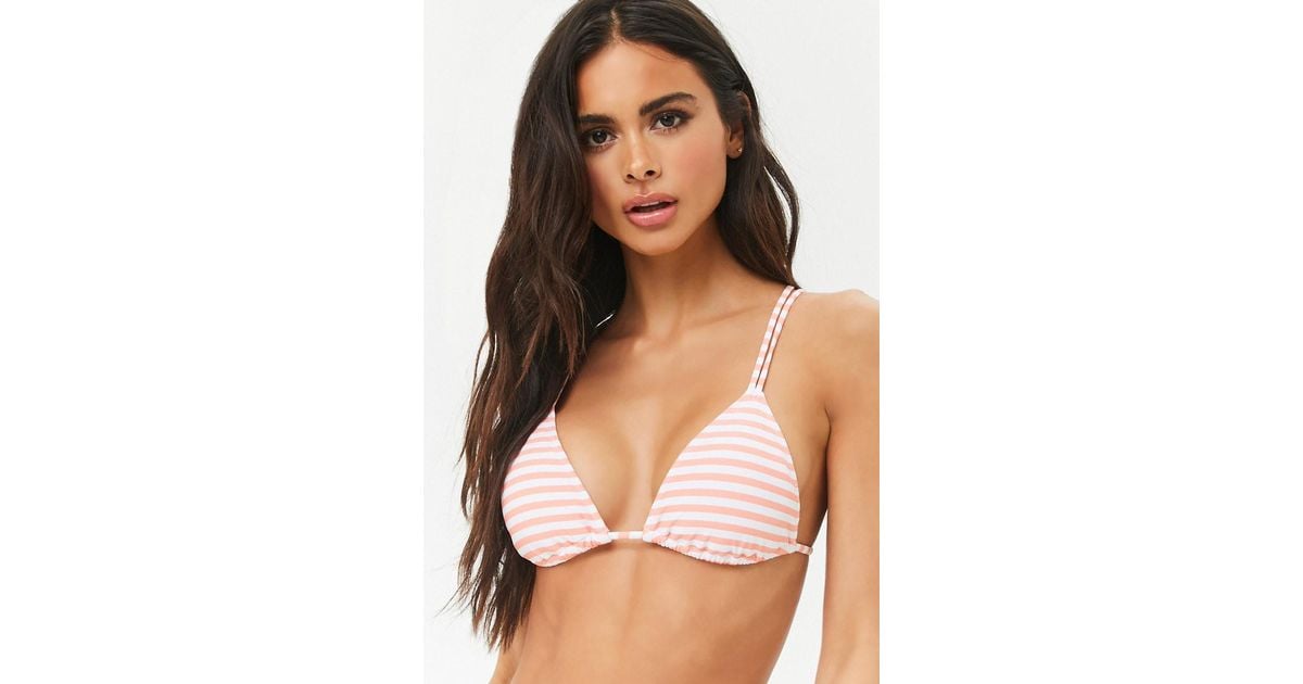 striped triangle bikini top