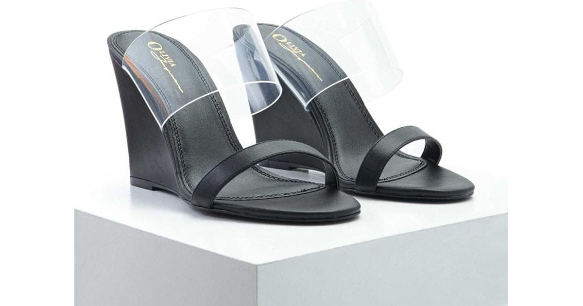 clear slip on wedges