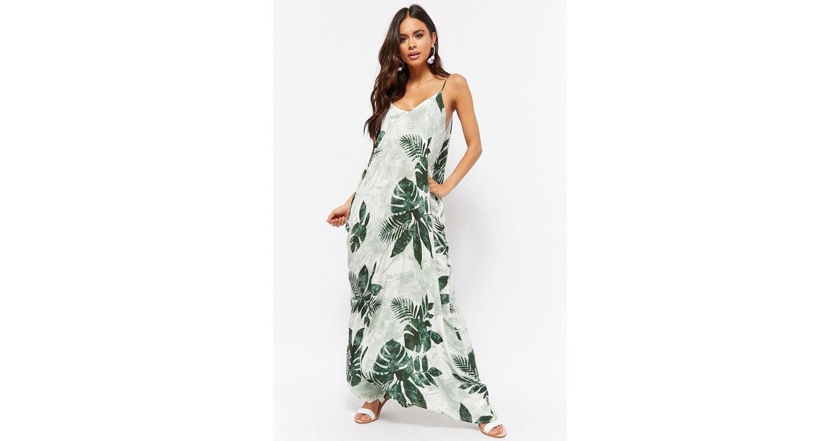 green palm leaf dress