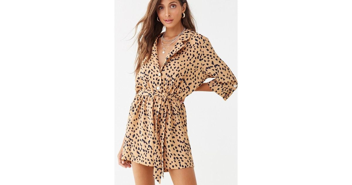 forever 21 leopard romper