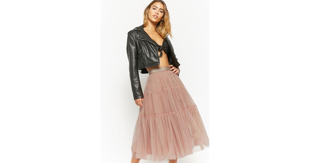 tiered tulle midi skirt