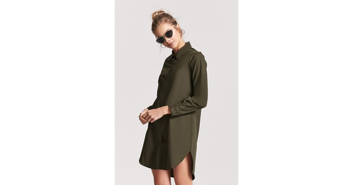 dolphin hem shirt dress