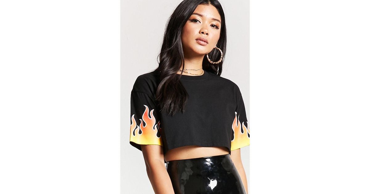 flame crop top forever 21