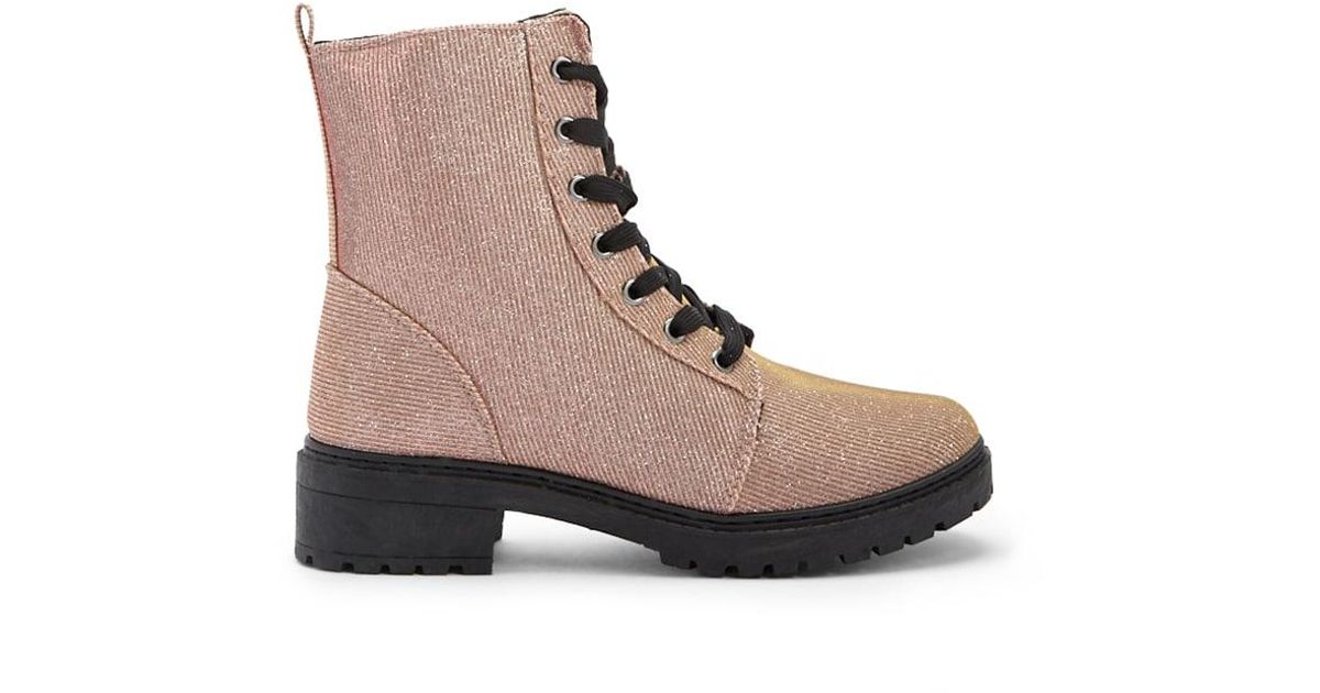 rose gold combat boots