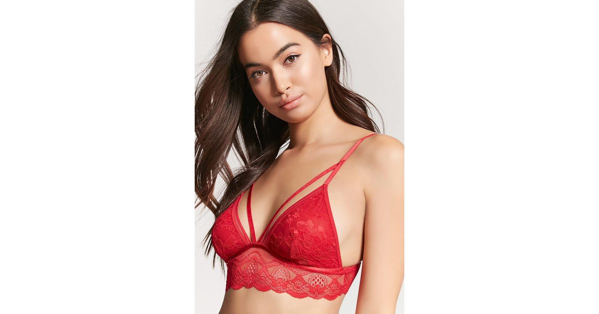 red strappy bralette