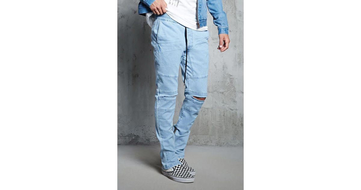 slim low joggers denim
