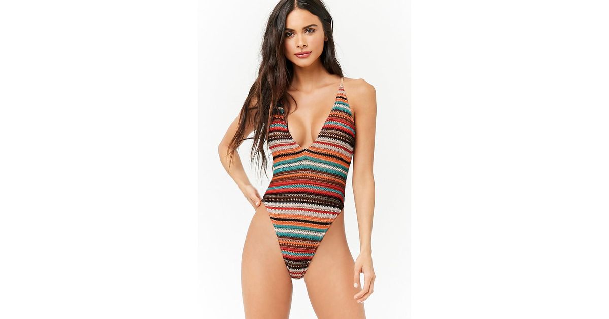 colorblock one piece swimsuit forever 21