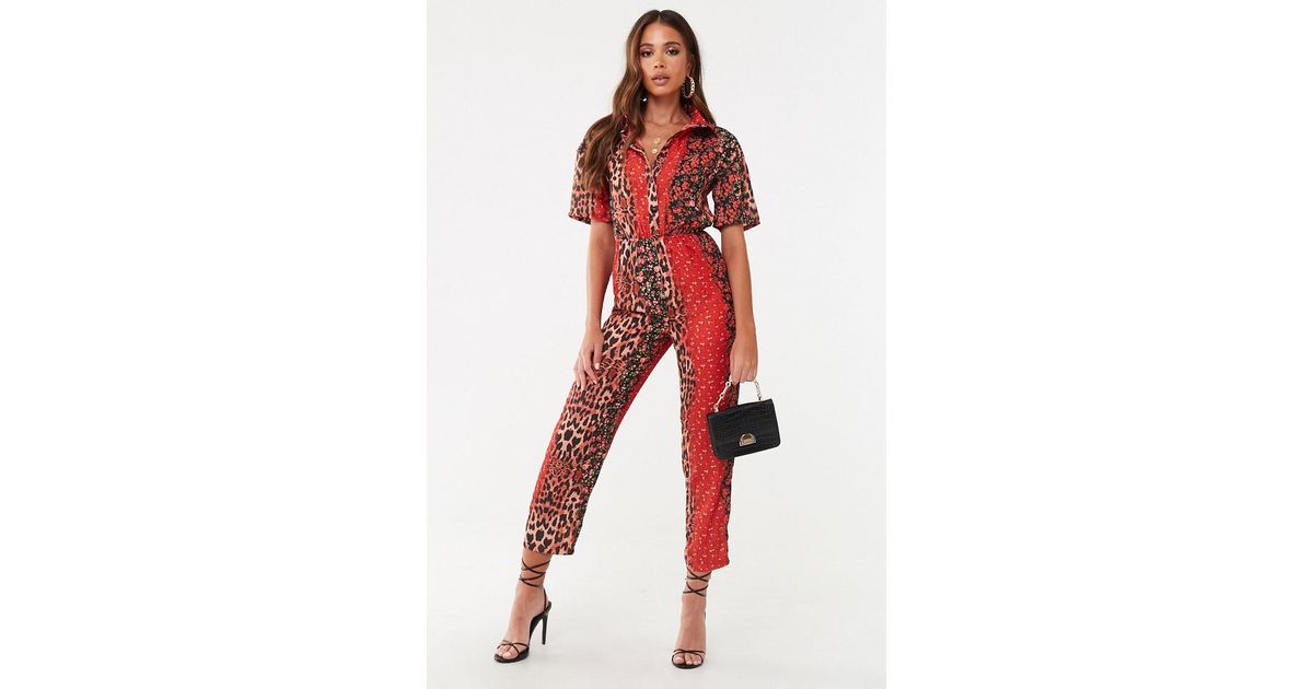 missguided leopard print jumpsuit