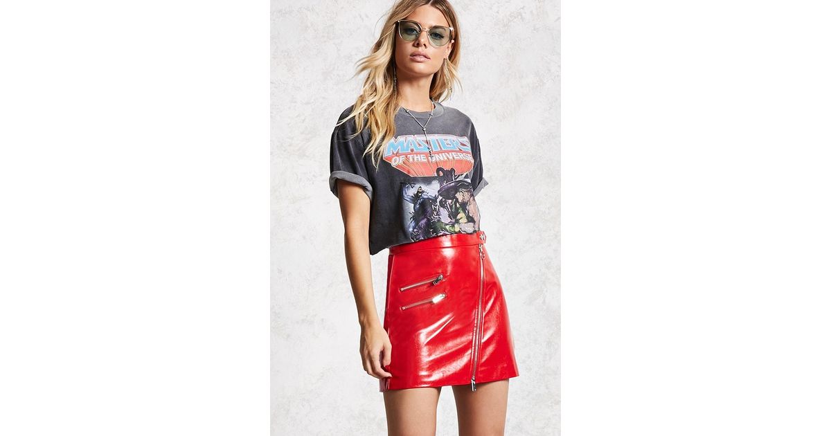 leather skirt with zipper in front