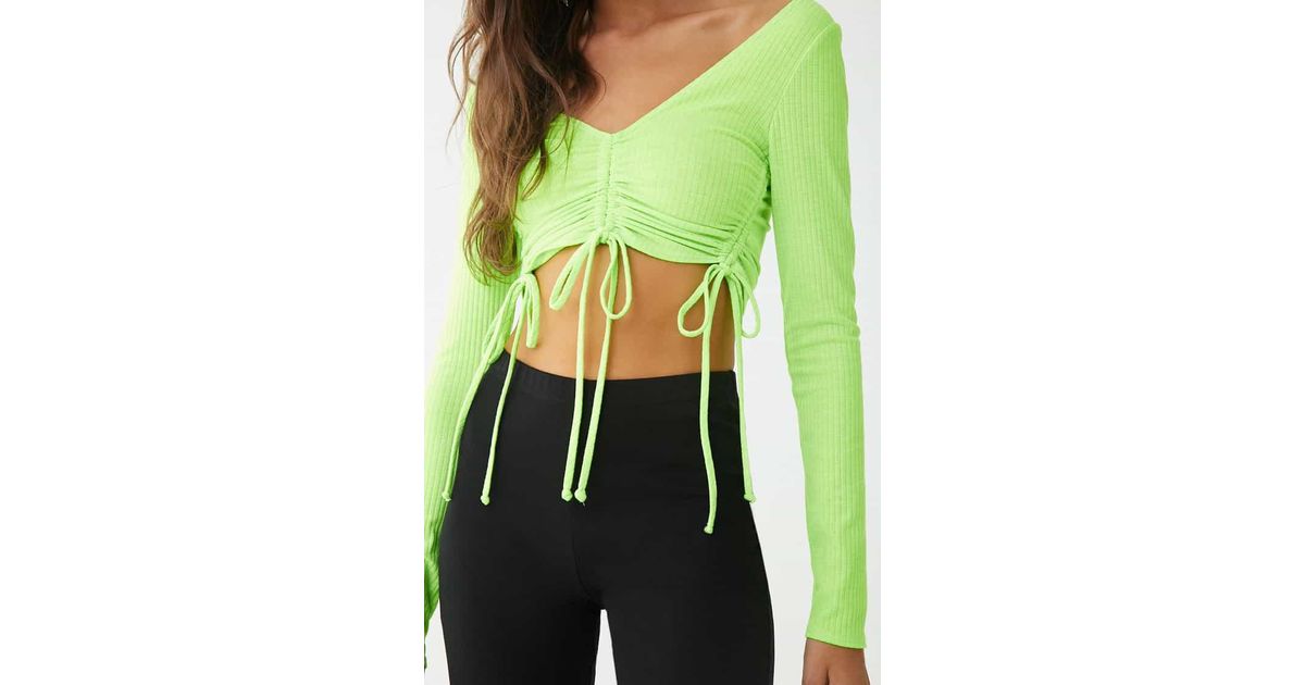 neon green ruched top