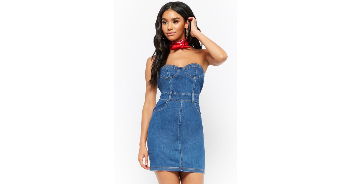 denim tube dress