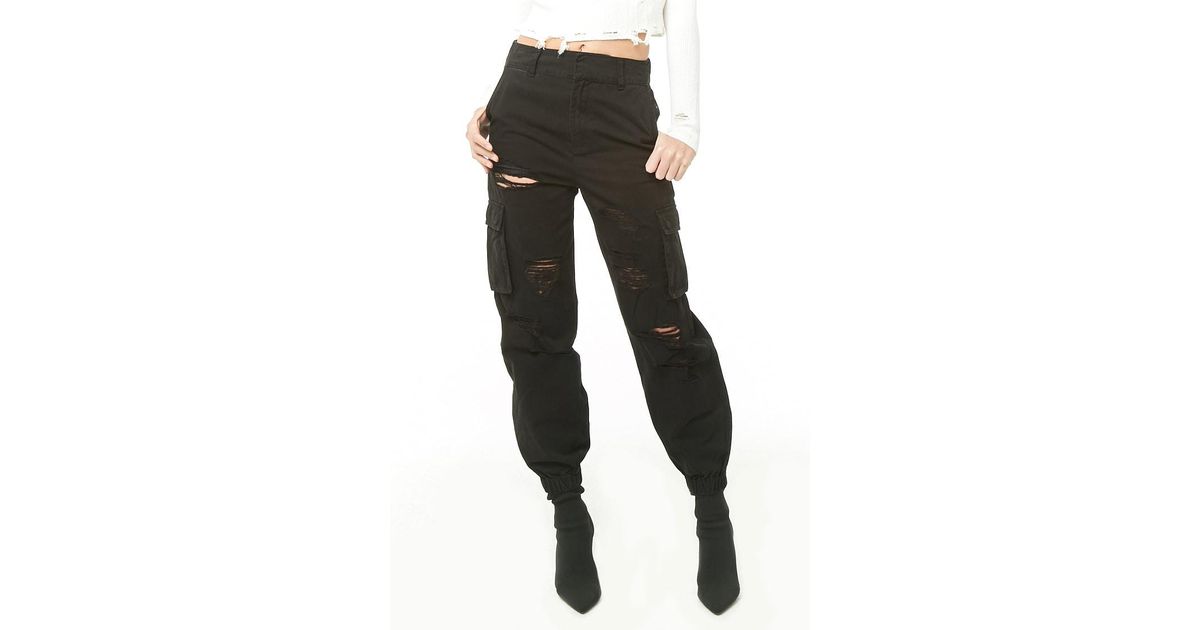 forever 21 distressed cargo joggers