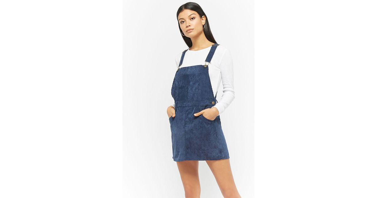 blue corduroy overall dress