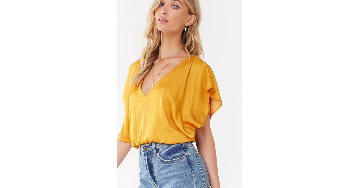 satin mustard top