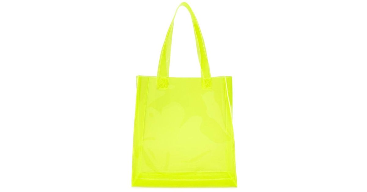 neon green transparent bag