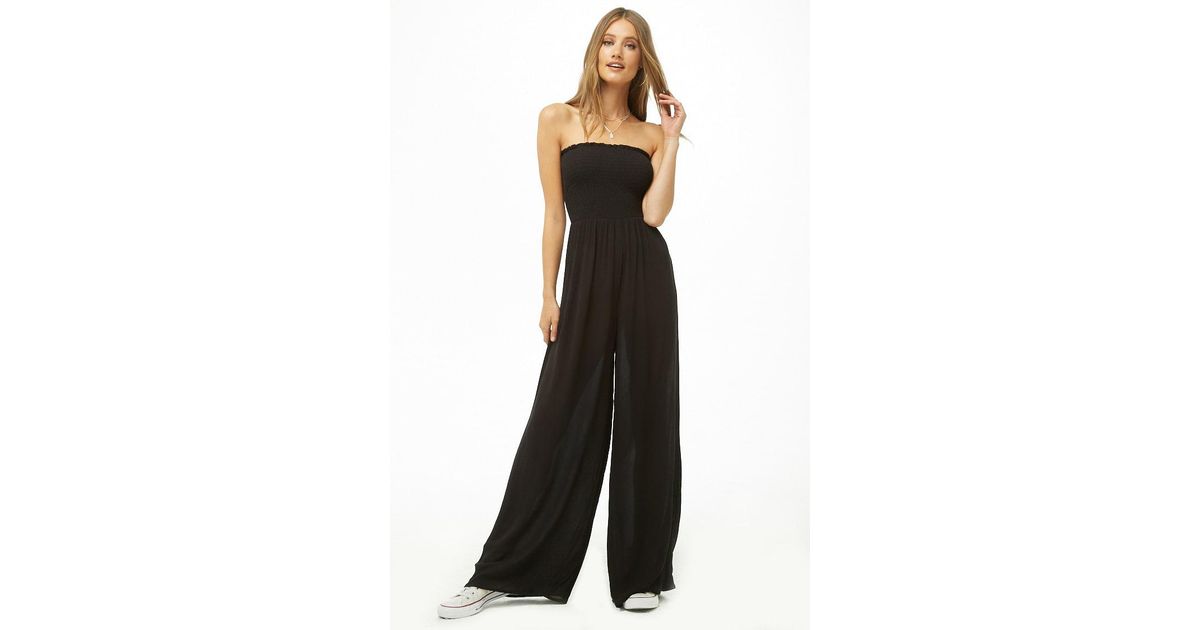 Smocked tube jumpsuit Clearance