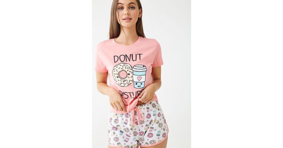 Donut Disturb Graphic Pajama Set 