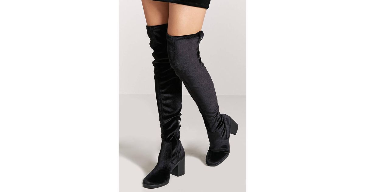 forever 21 black thigh high boots