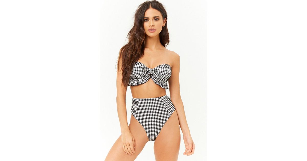 gingham bikini high waisted