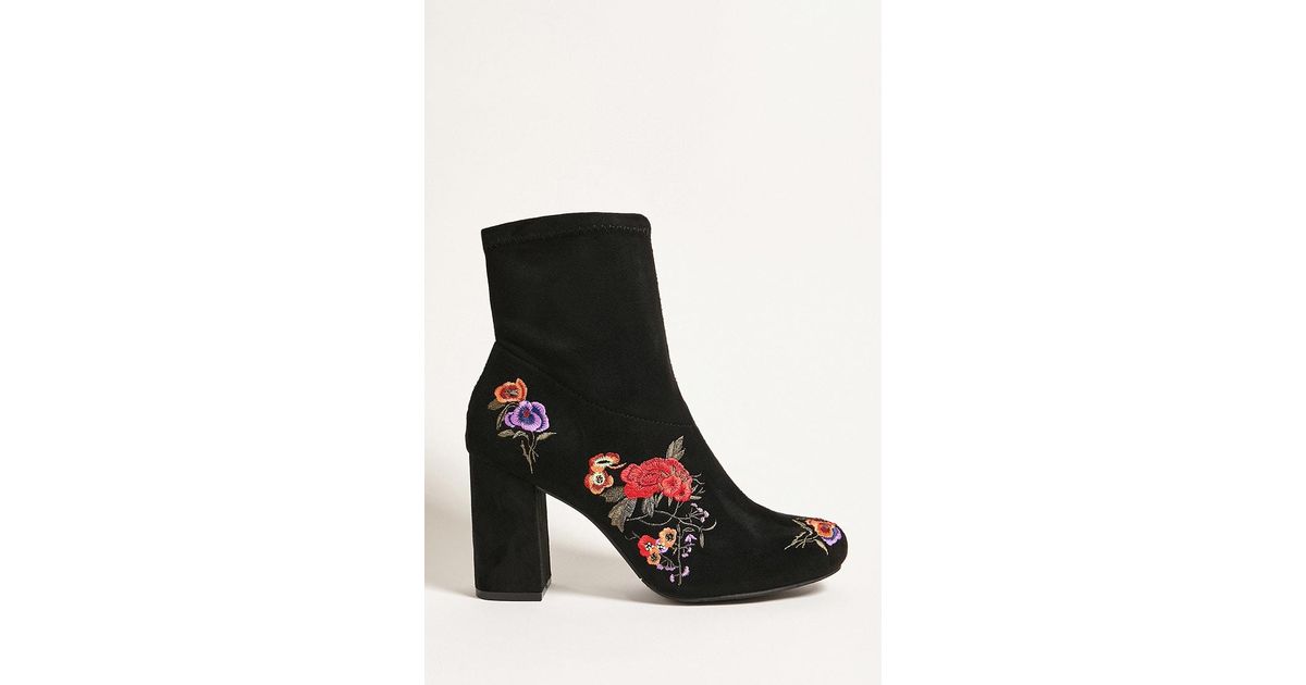 mia embroidered ankle boot