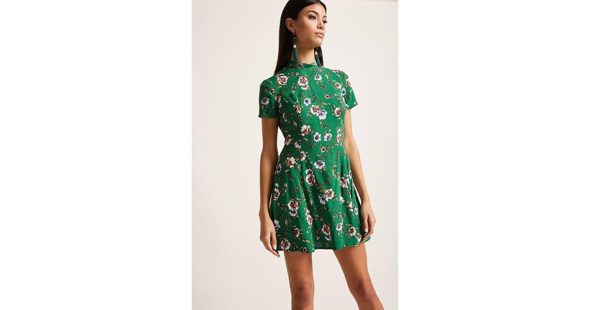 forever 21 green floral dress