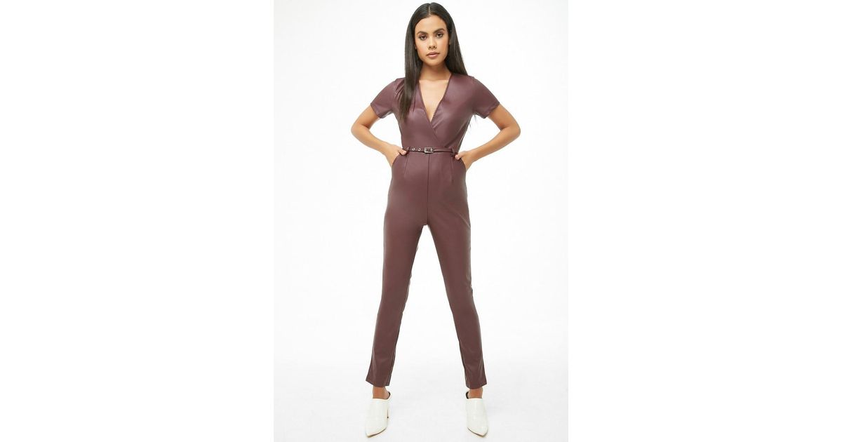 leather jumpsuit forever 21