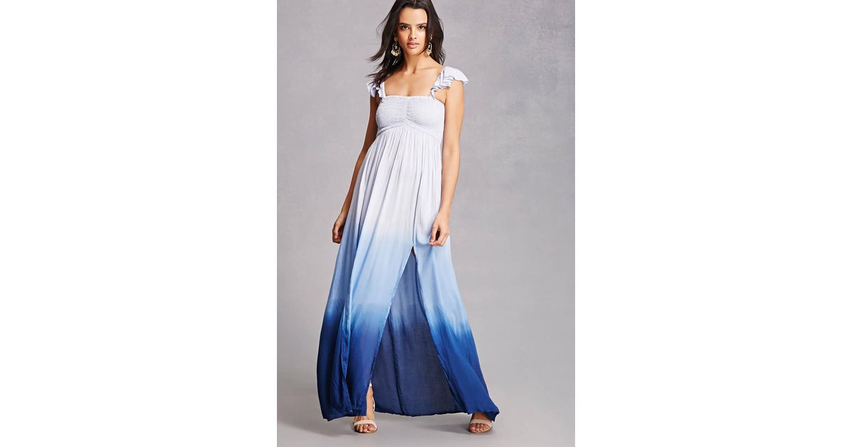 blue ombre maxi dress