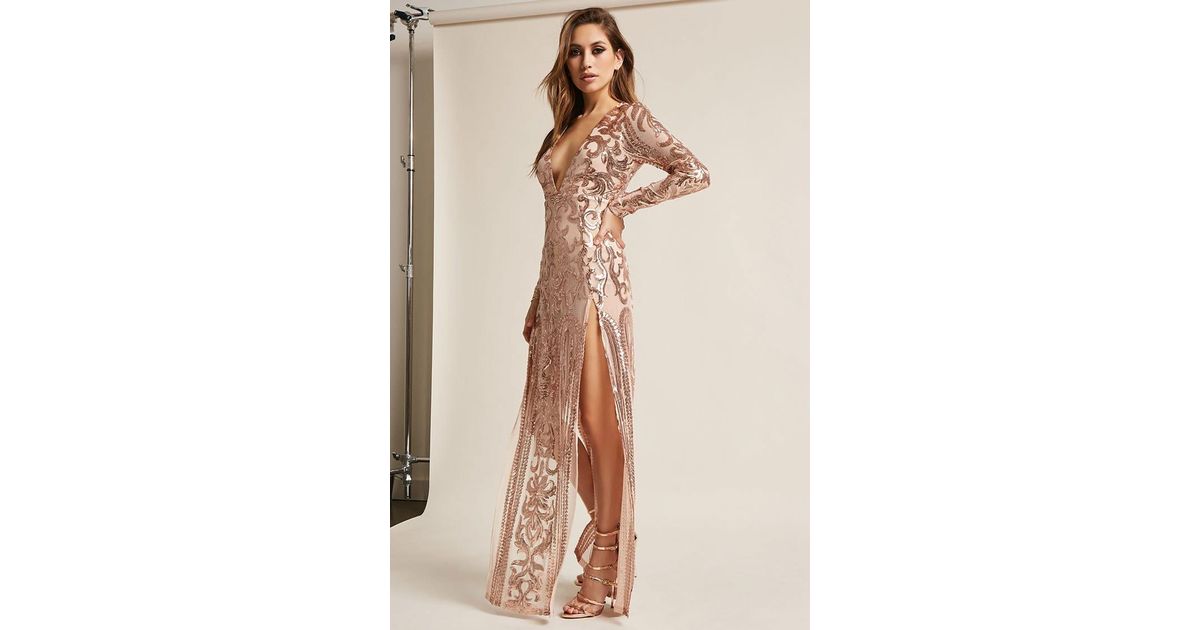 gold maxi dress forever 21