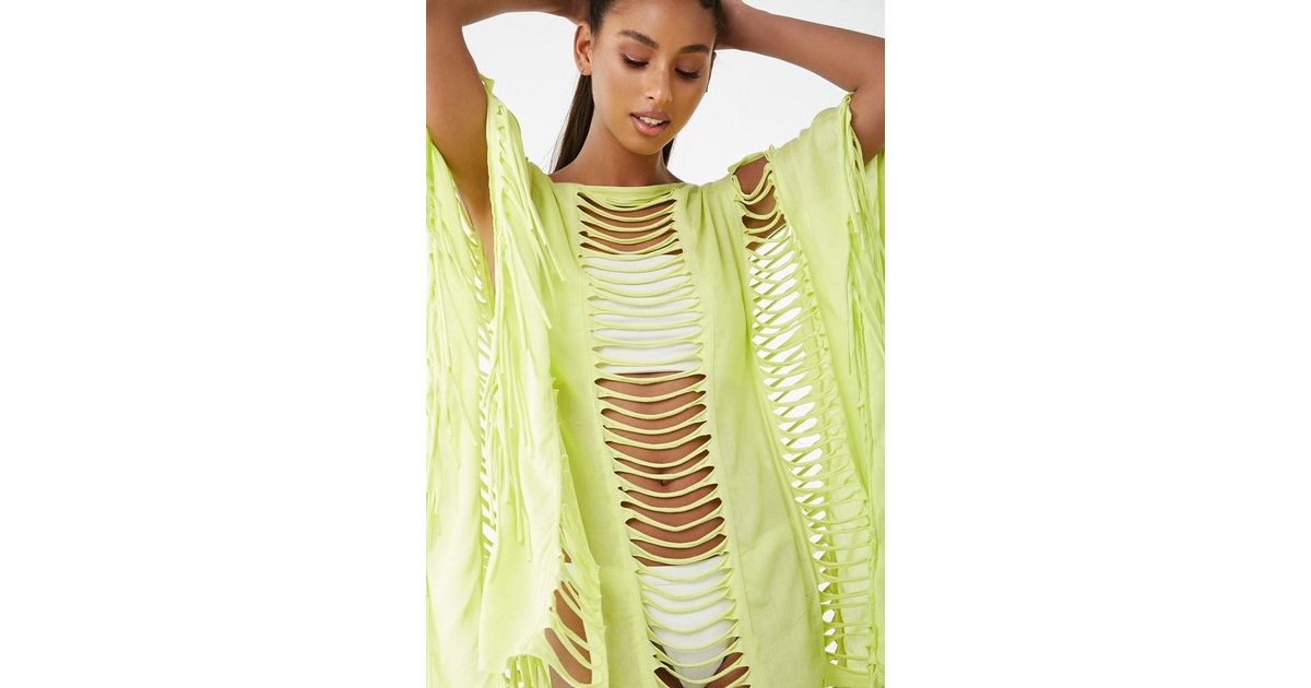 Distressed Kaftan Swim Cover-up 