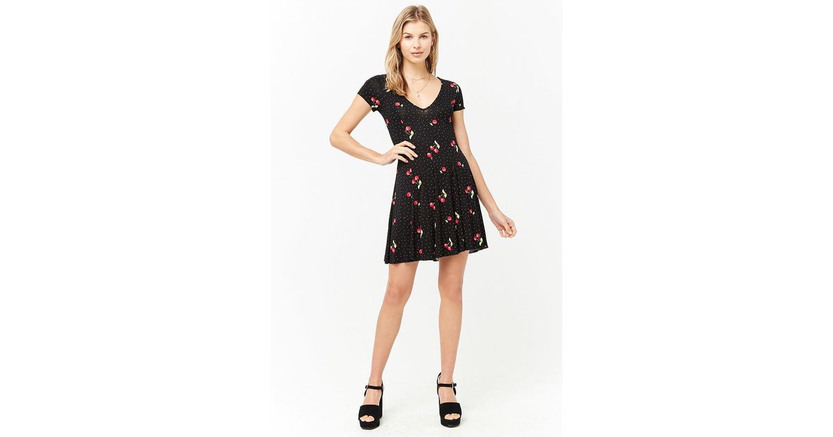 cherry black dress
