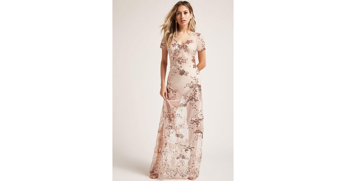 rose gold sheer dress