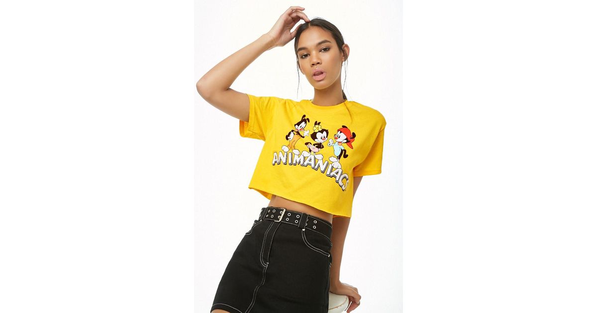 yellow graphic crop top