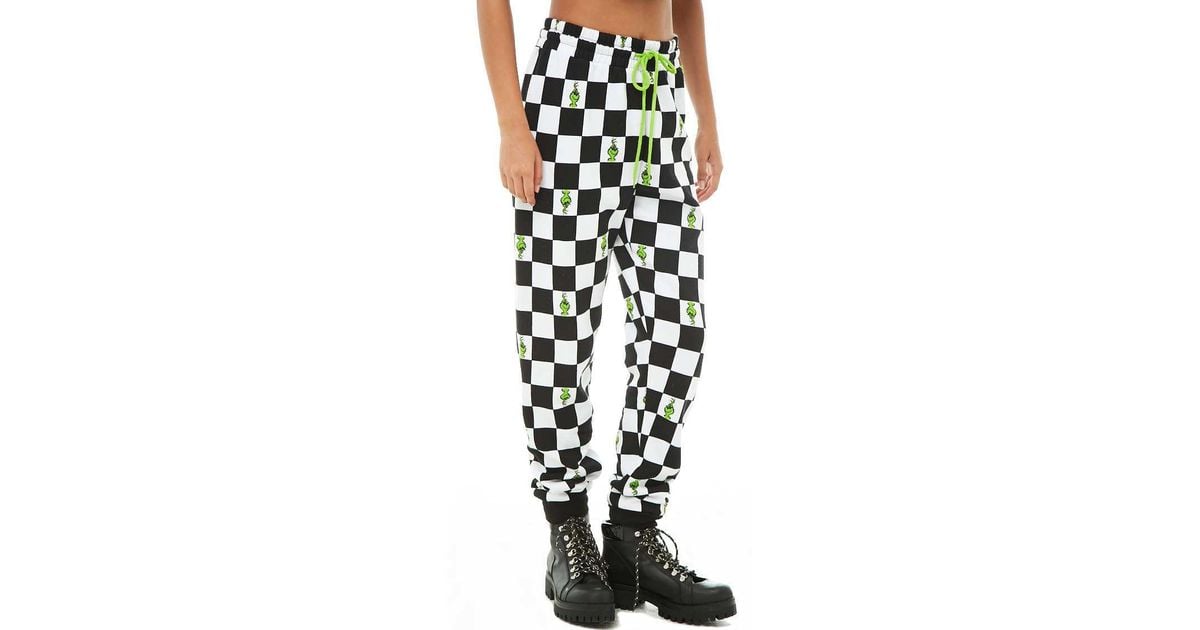 black and white checkered joggers