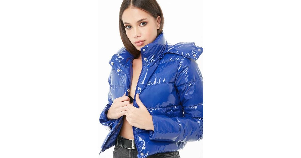 forever 21 blue puffer jacket