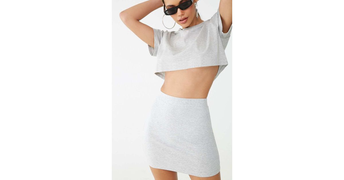 grey bodycon mini skirt