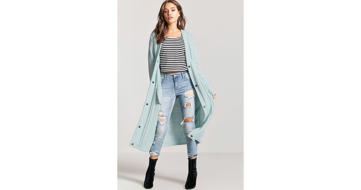 cable knit duster cardigan