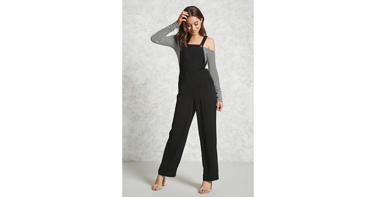 wide leg black overalls