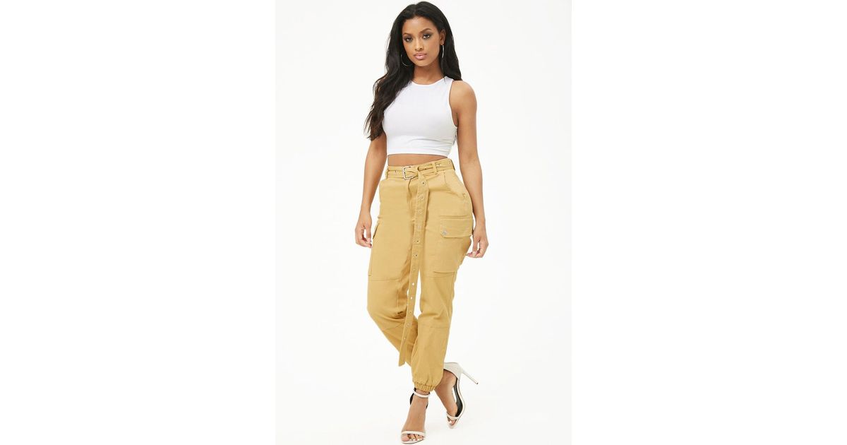 belted cargo joggers