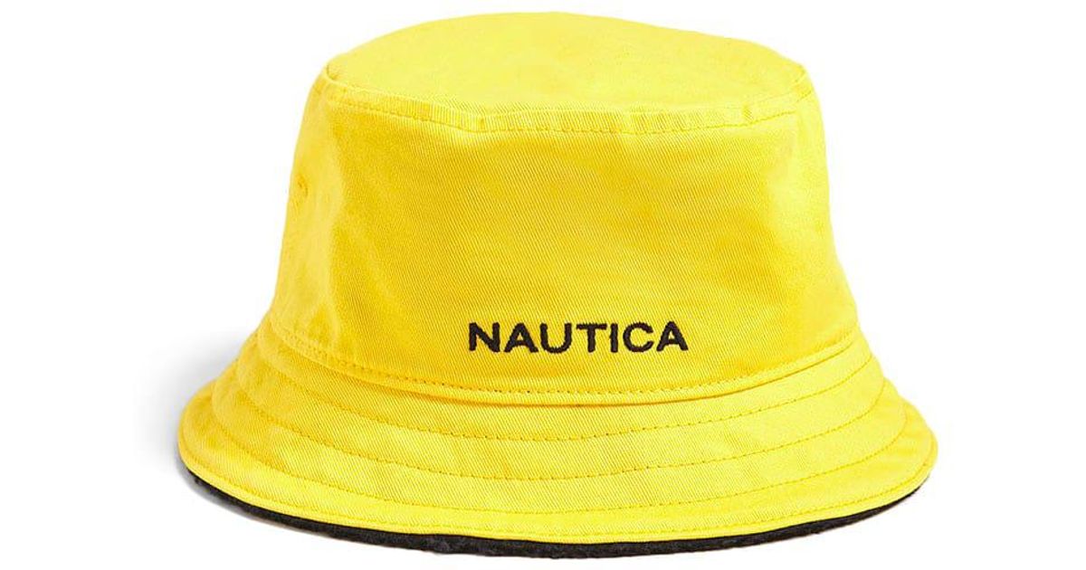 blue and yellow bucket hat