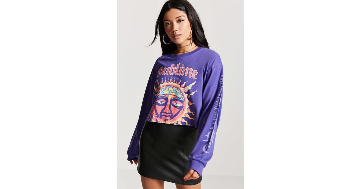 Cotton Sublime Graphic Cropped Tee 