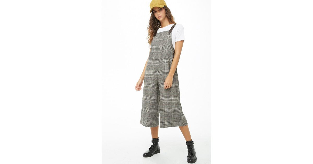 glen plaid overall dress