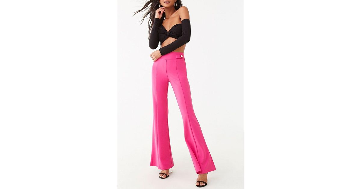 hot pink flare pants