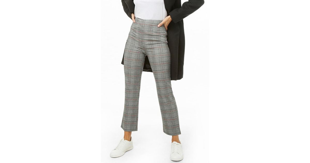 high rise glen plaid pants