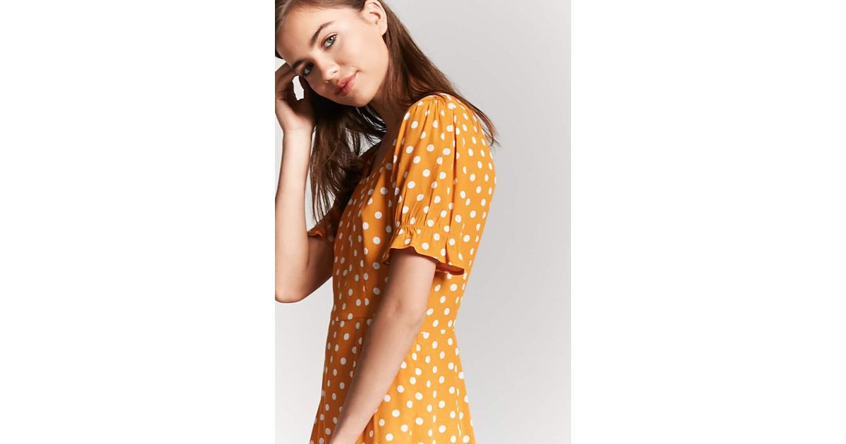 forever 21 yellow polka dot dress