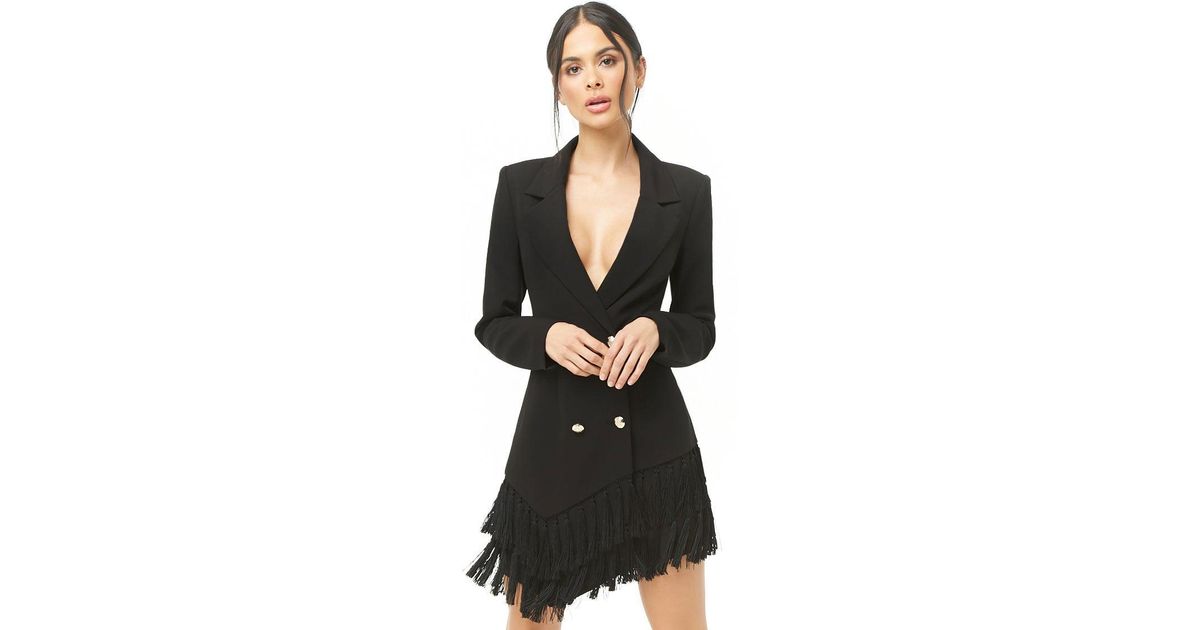 blazer dress with fringe