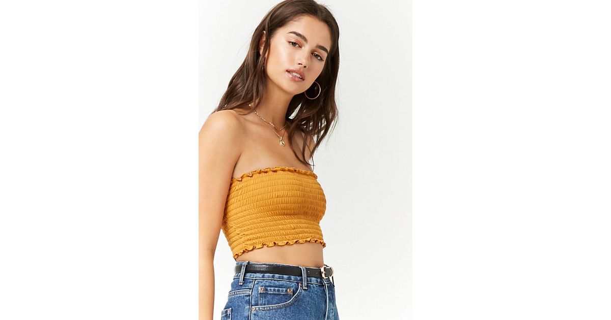 mustard yellow tube top