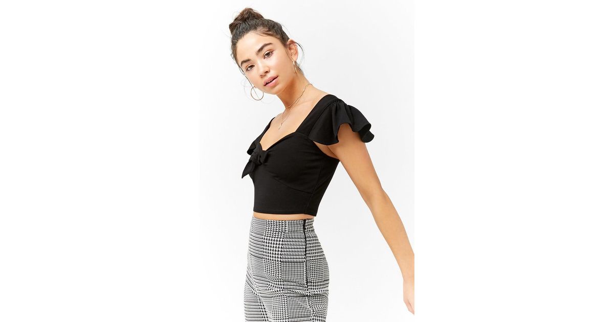 forever 21 tie front crop top
