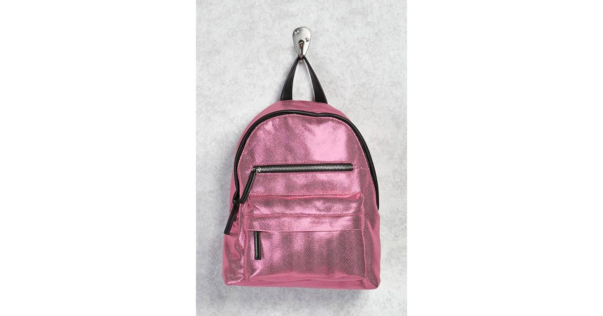 pink metallic backpack