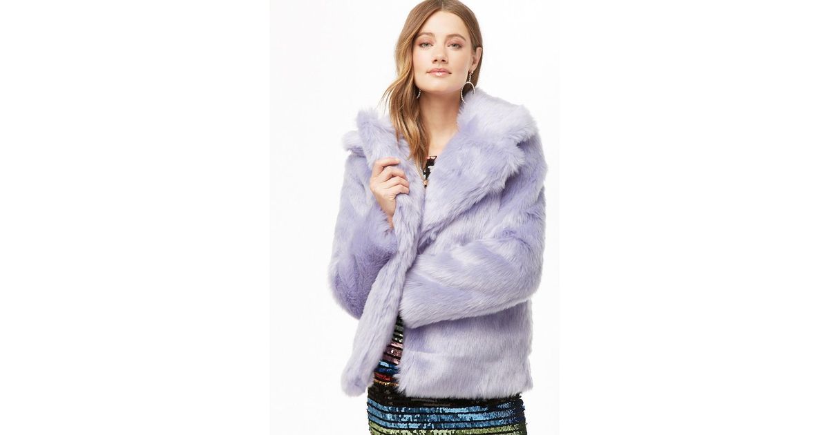 lavender faux fur jacket