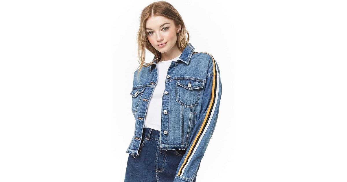 forever 21 striped denim jacket